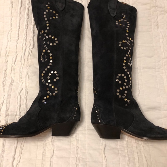 ISABEL MARANT Studded suede knee-high boots - Picture 8 of 12